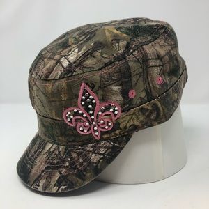 WOMEN’S CAMO BALL CAP, PINK FLEUR-DE-LIS